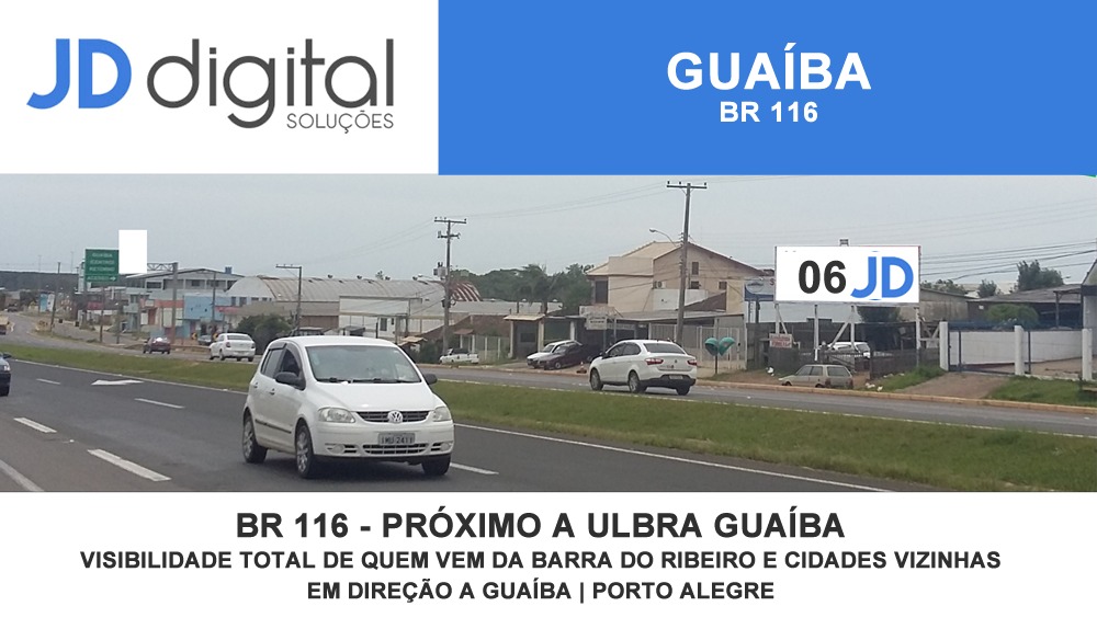 Mais exposição, mais lembrança - outdoor 18 JD Digital Comunicação Guaíba