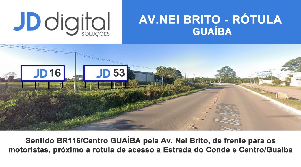 Presença forte em Guaíba - outdoor 24 JD Digital Comunicação Guaíba